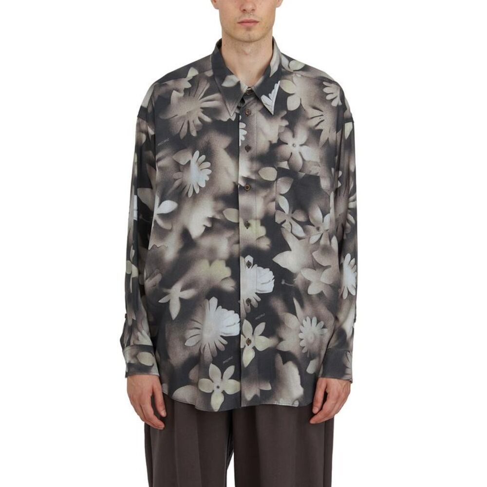 MAGLIANO Men's Abstract Floral Print Long Sleeve Shirt Men GREY Shirts